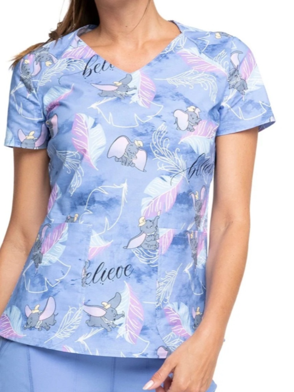 Dumbo Tooniforms Disney V Neck Scrub Top